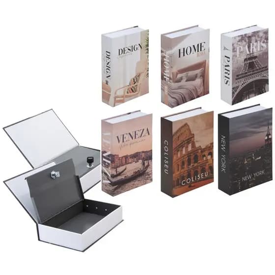 Cofre Camuflado Com Chave Porta Joias Formato De Livro Discreto