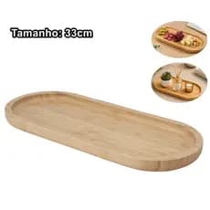 Bandeja Bambu Oval Petisqueira Servir Organizar Decoração