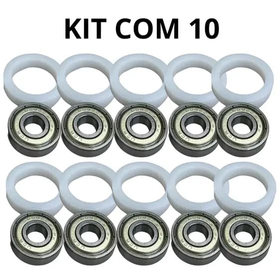 10 Calços Suporte 30mm + 10 Rolamentos 608zz Mancal Ventilador Substitui Buchas Universal