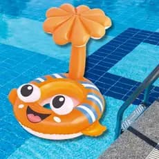 Boia Peixinho Infantil 68cm Inflável com Cobertura para Bebês