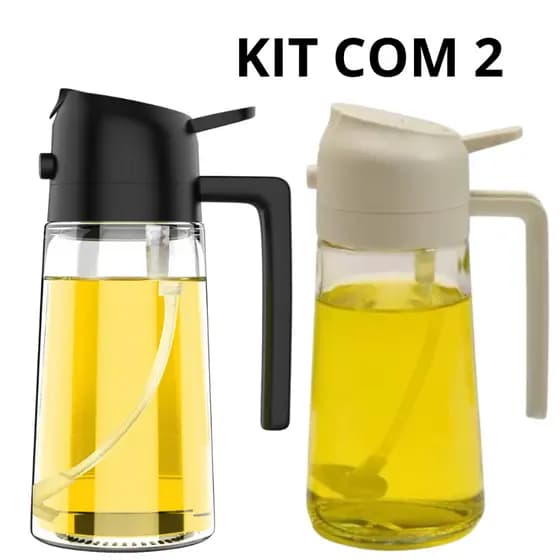 Kit 2 Spray de Azeite Vinagre e Óleo 2 x 1 Galheteiro 470 ml de Vidro