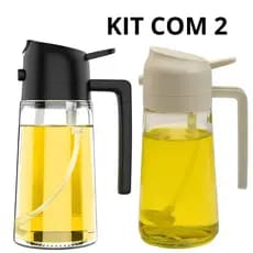 Kit 2 Spray de Azeite Vinagre e Óleo 2 x 1 Galheteiro 470 ml de Vidro