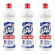 Kit C/ 3 Cloro Ativo Limpador Multiso Uau Esqueeze 500ml 5 Em 1