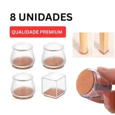 Protetor de Pé de Cadeira Silicone Quadrado ou Redondo 8un - Feltro Mesa Protetor de Móveis
