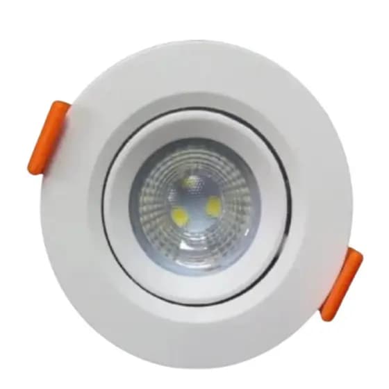 Spot Led Redondo 7w 3000k Bco Quente Direcionável Embutir