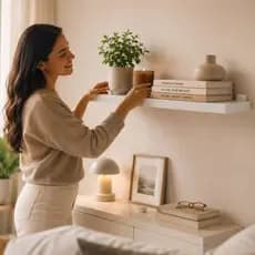 Prateleira Branca Parede Quarto Sala Escritório MDF Suporte Branco Resistente Decorativo Leve Prat-k