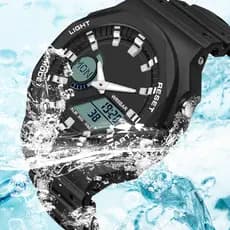 Relógio Analógico luxuoso com tela sensível ao toque relógio digital de luxo com pulseira de silicone Relógios de Pulso