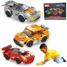 Carrinho Blocos De Montar Brinquedo Educativo Corrida Coleção