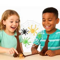Jogo Pula Aranha na Teia Educativo Interativo Gruda Aranhas Brinquedo