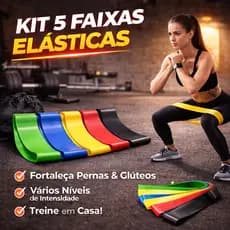 5 Faixa Elástica Academia Super Treino Coxa Femoral Posterior abdução Flexão Agachar Fisio Exercício