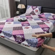 Lençol Casal Padrão Estampas Sortidas Avulso Com Elástico 400 Fios Toque Macio De Algodão