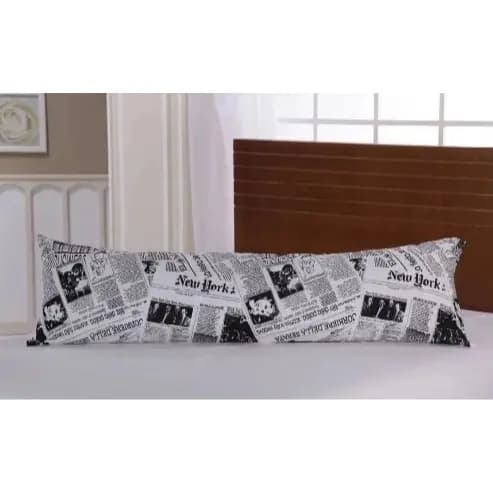 Fronha Xuxão com Zíper 1,40m x 0,40cm Algodão Estampado Jornal