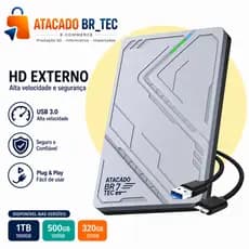 Hd Externo 1TB e 500gb Slim Usb 3.0 para ps2 ps4 ps5 xbox Pc HD EXTERNO COM CASE GAMER.