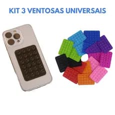 KIT 3 Suporte Ventosas Premium Para Celular E Fixação em Espelhos e Superfícies Lisas Envio Rápido