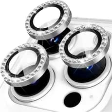 Kit De Lentes Ultra Protetoras De Alta Qualidade Para iPhones Modelo Diamante Com Strass Brilhante