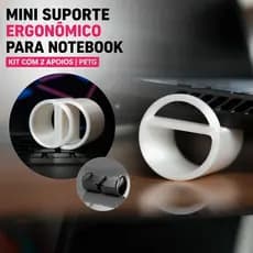 Mini Suporte Ergonômico para Notebook Base Elevatória Portátil Ventilação Kit PETG