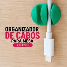 Organizador de Cabos Adesivo para Mesa Porta Cabos 2 Cabos Clip Organizador PETG