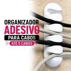 Organizador Adesivo para Cabos 5 Cabos Porta Cabos TV Rack Home Theater PETG