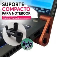 Suporte Compacto Ergonômico para Notebook Base Elevatória Portátil Ventilação PETG Kit