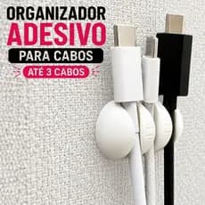 Organizador Adesivo para Cabos 3 Cabos Parede Mesa Painel PETG