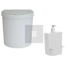Kit pia de cozinha / lavabo - lixeira + dispenser