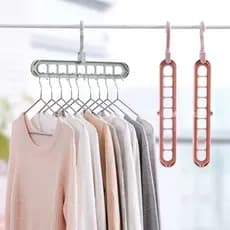 Kit 3 Cabides Magico 9 Furos Multi-dobrável Organizador
