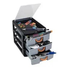 Caixa Organizadora 7080 Com 3 Gavetas Organizador Gaveteiro
