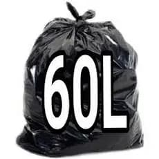 Saco De Lixo 60 Litros Preto uso doméstico 100 Un Fábrica