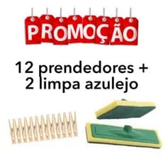 12 prendedores + 2 Rodo Abrasivo Esponja Lava Limpa Piso E Azulejo Manual SEM CABO MOP