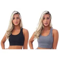 Kit 2 Top's Academia Fitness Feminino Nadador Roupas Para Academia Revenda Suplex B13