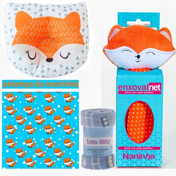 Kit Maternidade 3 Peças Naninha Travesseiro Anatômico e Mantinha Feminino Masculino Mamãe De Primeira Viagem Dia Das Mães Promoção Presente Dia Das Mães Manta Menino Menina Recém Nascidos Completo