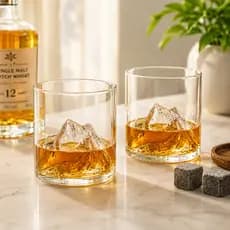 2 Copo de Whisky Vidro Everest 300ml Montanha Drink Gin Bar Presente Decoração