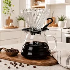 Kit Coador V60 de Vidro + Jarra Cafeteira 600ml Café Cozinha Conjunto