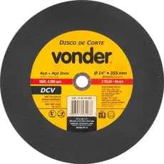 Disco de corte 14" 355,0 mm x 3,2 mm x 25,40 mm, DCV, VONDER