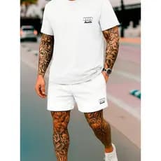 Conjunto Kit Short Tactel + Camiseta Masculina S Marca Carro Basquete T-shirt Bermuda Camisa