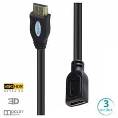Cabo de extensão HDMI extensor macho para fêmea 4K 3Metros