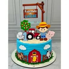 Topo Fazendinha Enfeite para Bolos Fazendinha para Meninos Decoração de Bolo Aniversários Festas Eventos Infantis