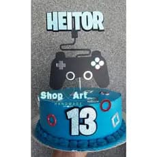 Topo para Bolo Game Decoração de Bolo Gamer Enfeite de Bolo Video Game Festa para Meninos