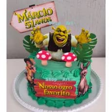 Topo para Bolo Shrek Decoração de Bolo Enfeite de Bolo p/ Festas Aniversários Maridos Irmãos Festa Infantil Festa Adulto