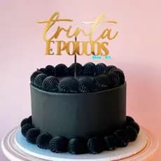 Topo de Bolo Trinta e Poucos Dourado Enfeite para Bolo Dourado Cake Topper Lamicote 250g Festa em Casa Eventos