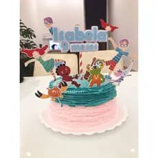 Kit 01 Topo de Bolo Mêsversário Palavra Cantada Festas Topper Aniversário 1 Ano