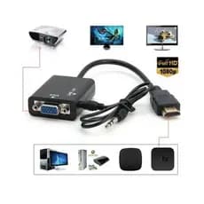 Conversor Adaptador de Video Hdmi Para VGA Com Audio P2