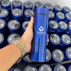 KIT C/ 5,10 OU 20PÇS GARRAFA TÉRMICA INOX 500ML PERSONALIZADA A LASER, COM MEDIDOR DE TEMPERATURA TERMÔMETRO LED