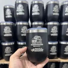 KIT C/ 15PÇS, 25 PÇS OU 35PÇS  COPOS CUIA 360ML TÉRMICO PERSONALIZADO A LASER