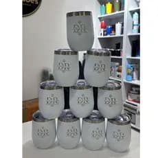 KIT 5 COPOS CUIA 360ML TÉRMICO PERSONALIZADO A LASER