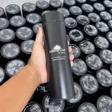KIT C/ 30,40 OU 50PÇS GARRAFA TÉRMICA INOX 500ML PERSONALIZADA A LASER, COM MEDIDOR DE TEMPERATURA TERMÔMETRO LED