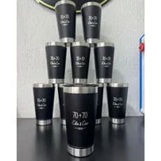 KIT 16 COPOS TÉRMICOS 473ML PERSONALIZADOS A LASER - SUA LOGO OU NOME!