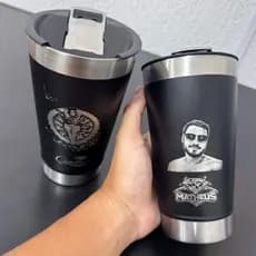 COPO TÉRMICO PERSONALIZADO COM FOTO REALISTA / GRAVAÇÃO A LASER