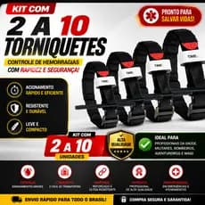 Kit 2 a 10 Torniquete Tático Aph Primeiros Socorros EDC Haste Alumínio Profissional