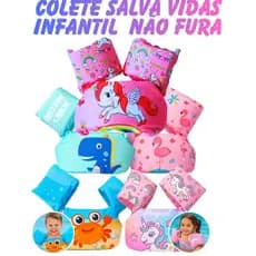 Colete Salva Vidas Boia Infantil Menina Menino Não Fura